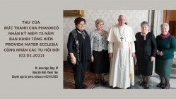 Thư Đức Thánh Cha Phanxicô nhân kỷ niệm 75 năm công nhận các Tu hội đời (02.02.2022)